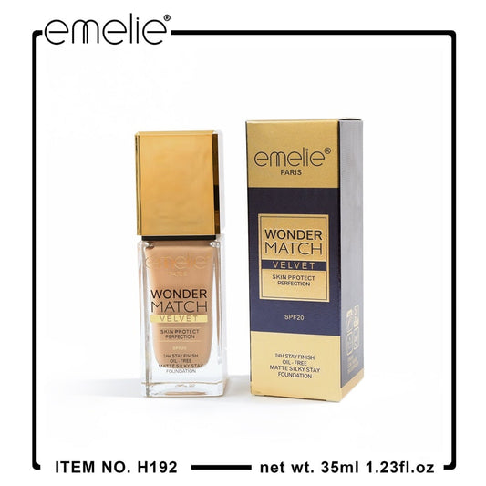 Wonder Match Velvet Foundation - 24H Matte SPF 20 Emelie Cosmetics.pk