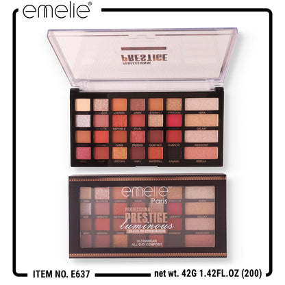 Emelie Paris Prestige Luminous 28-Color Eyeshadow Palette Emelie Cosmetics.pk