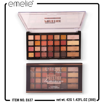 Emelie Paris Prestige Luminous 28-Color Eyeshadow Palette Emelie Cosmetics.pk