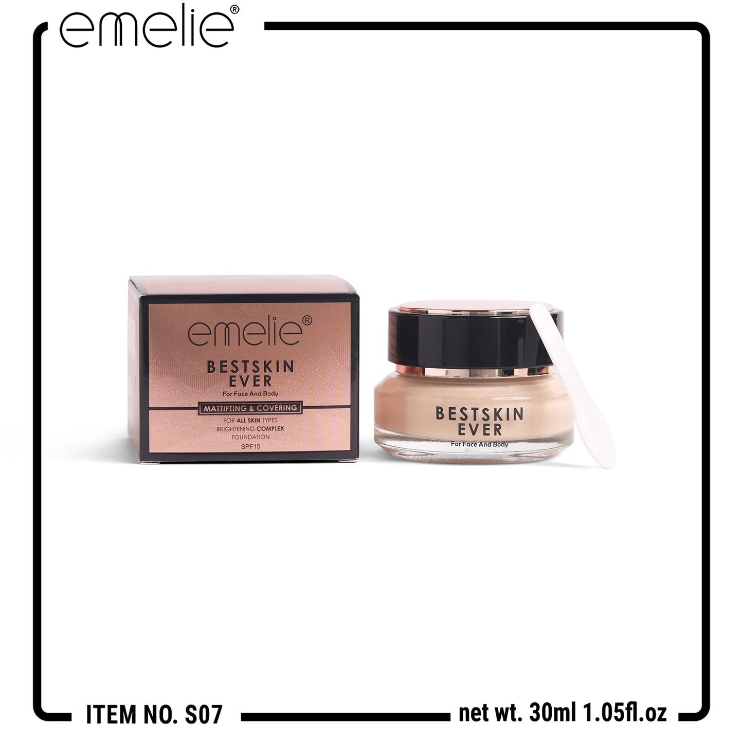 BESTSKIN EVER Brightening Complex Foundation SPF15 – For Face & Body, Matte, Waterproof Emelie Cosmetics.pk