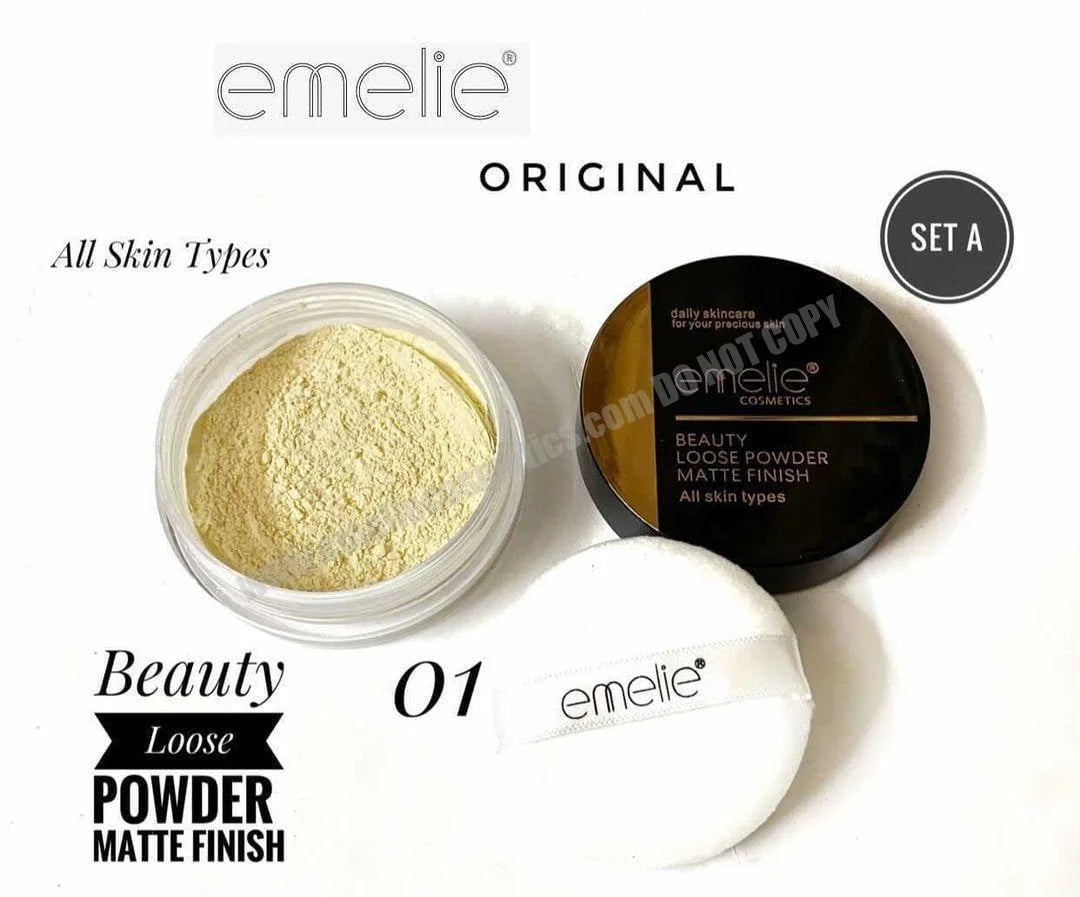 Beauty Loose Powder MATTE Finish Emelie Cosmetics.pk
