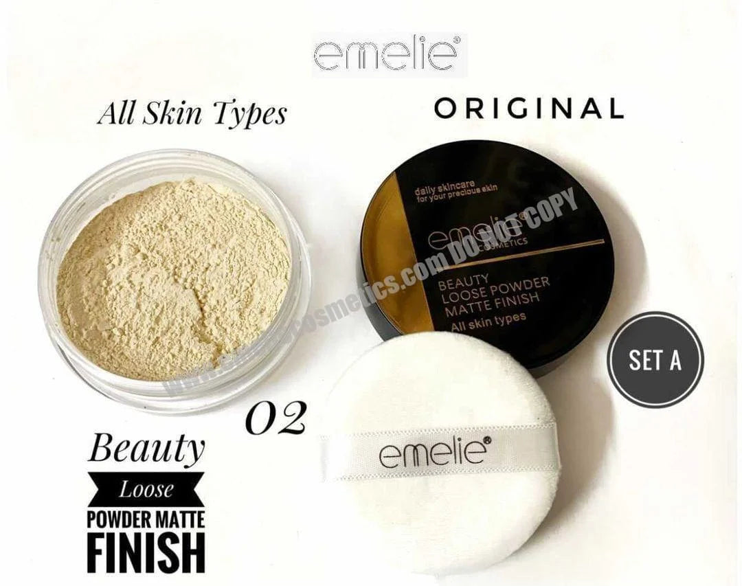 Beauty Loose Powder MATTE Finish Emelie Cosmetics.pk